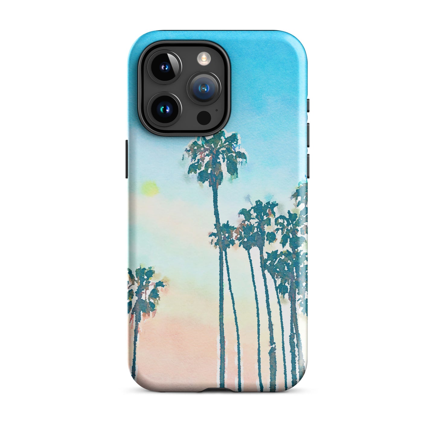 1002: Beach Life Palm Trees Tough Case for iPhone® (for models 11-15)