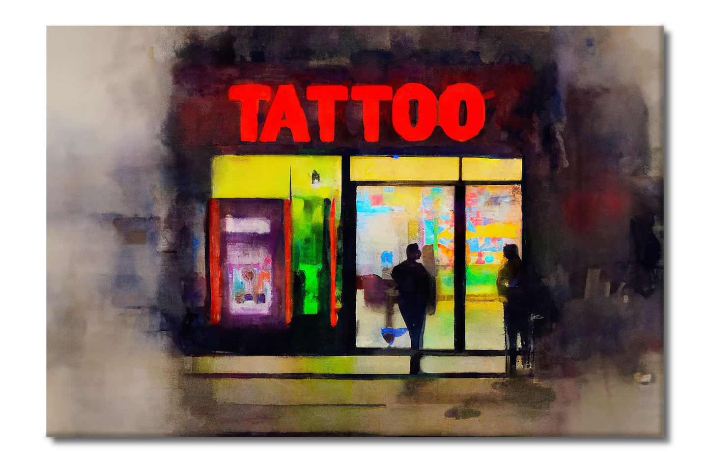 Tattoo Parlor, Urban Vibes, Digital Art, Canvas Print, High Quality Image, For Home Decor & Interior Design