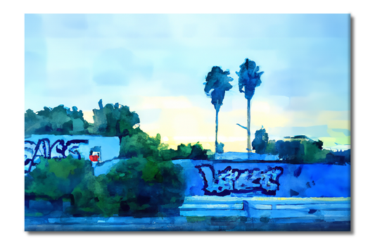 SoCal Scenery, Urban Vibes, Digital Art, Canvas Print, High Quality Image, For Home Decor & Interior Design