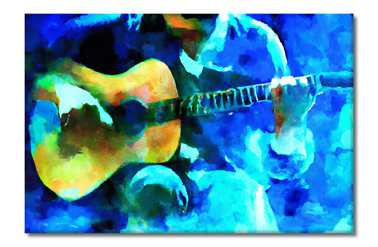 Guitar Player, Portraits, Digital Art, Canvas Print, High Quality Image, For Home Decor & Interior Design