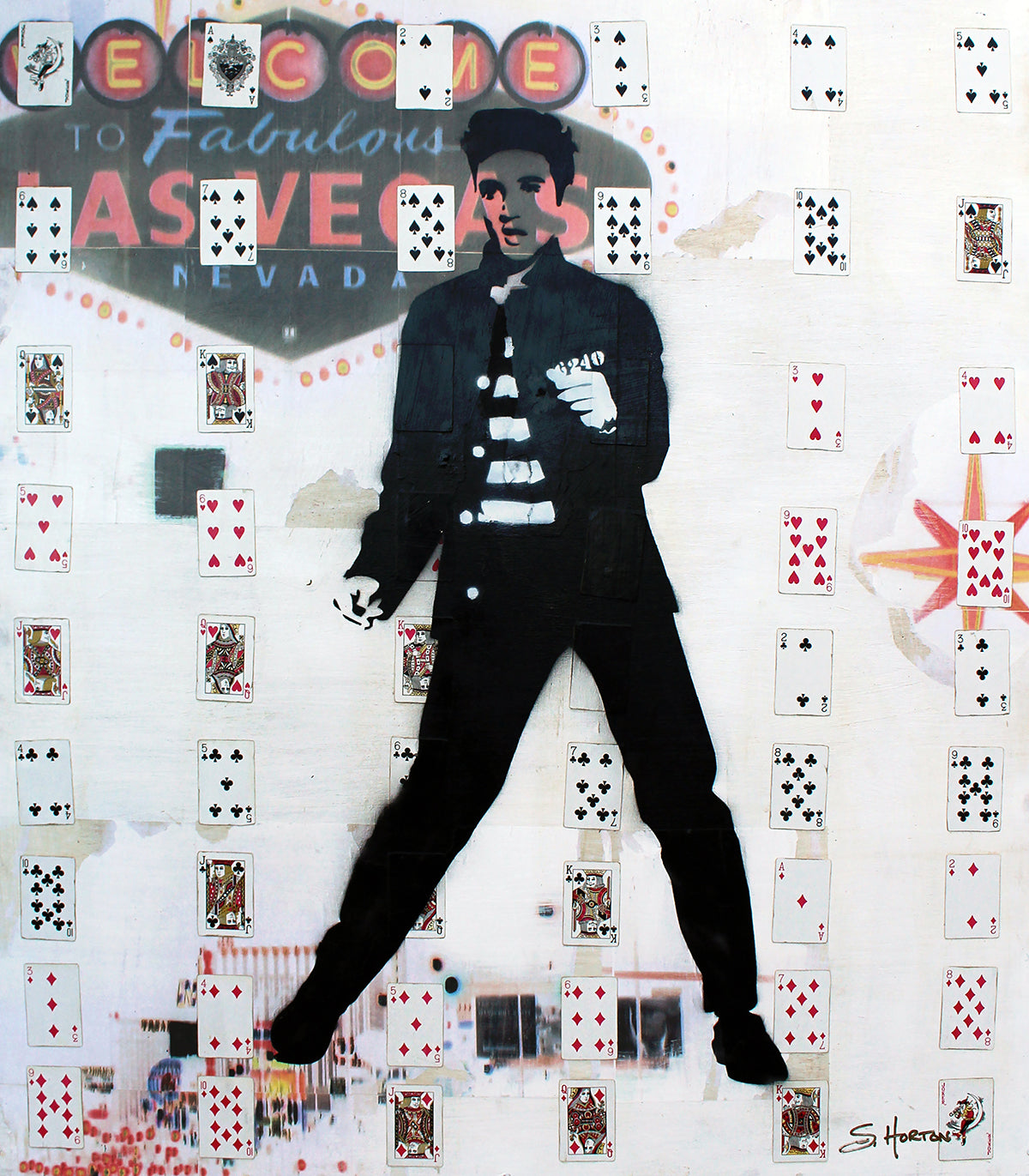 "Viva Las Elvis", 42"w x 48"h, Mixed Media on Board