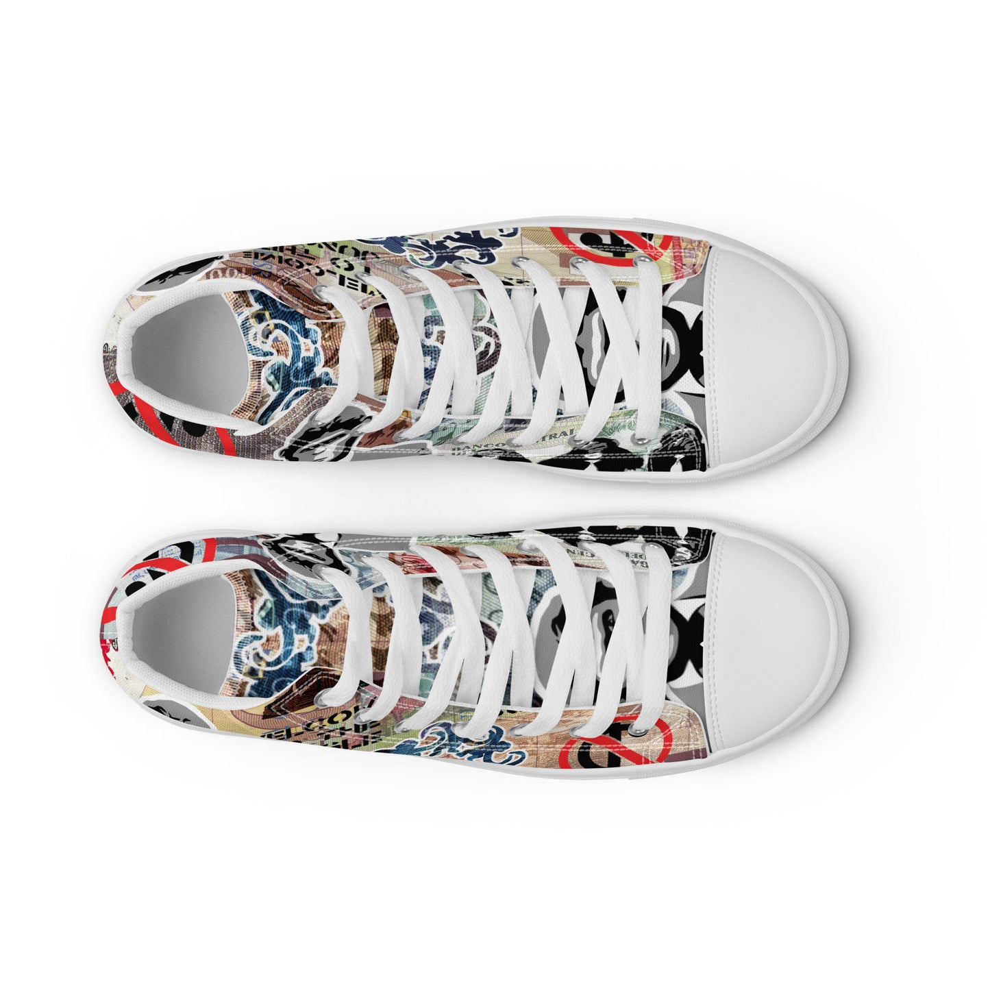 Monkey Business, Urban Abstract, Original Art, Women’s High Top Canvas Shoes