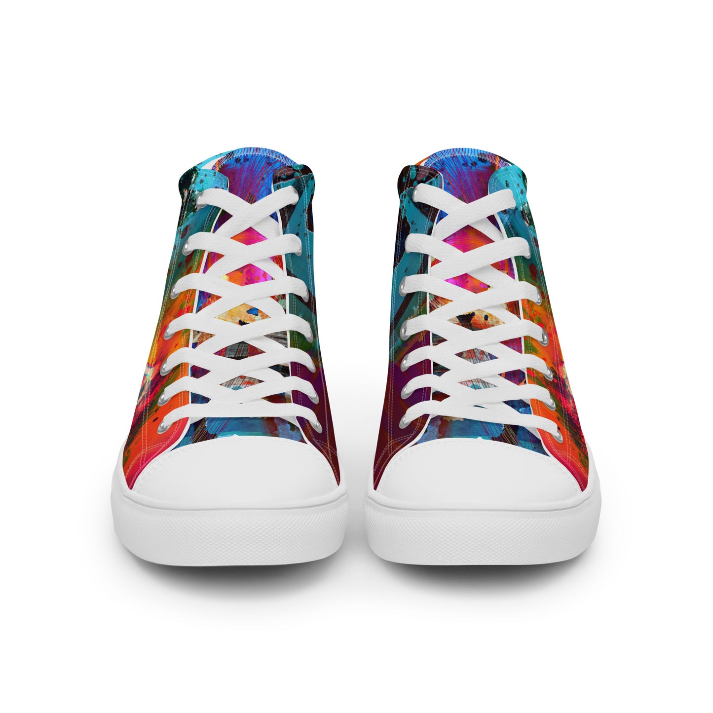 Action Series, Womens High Tops, Original Art, Top Love, from the Neon Love Series, Sneakers, Shoes, Laces, Canvas, Casual