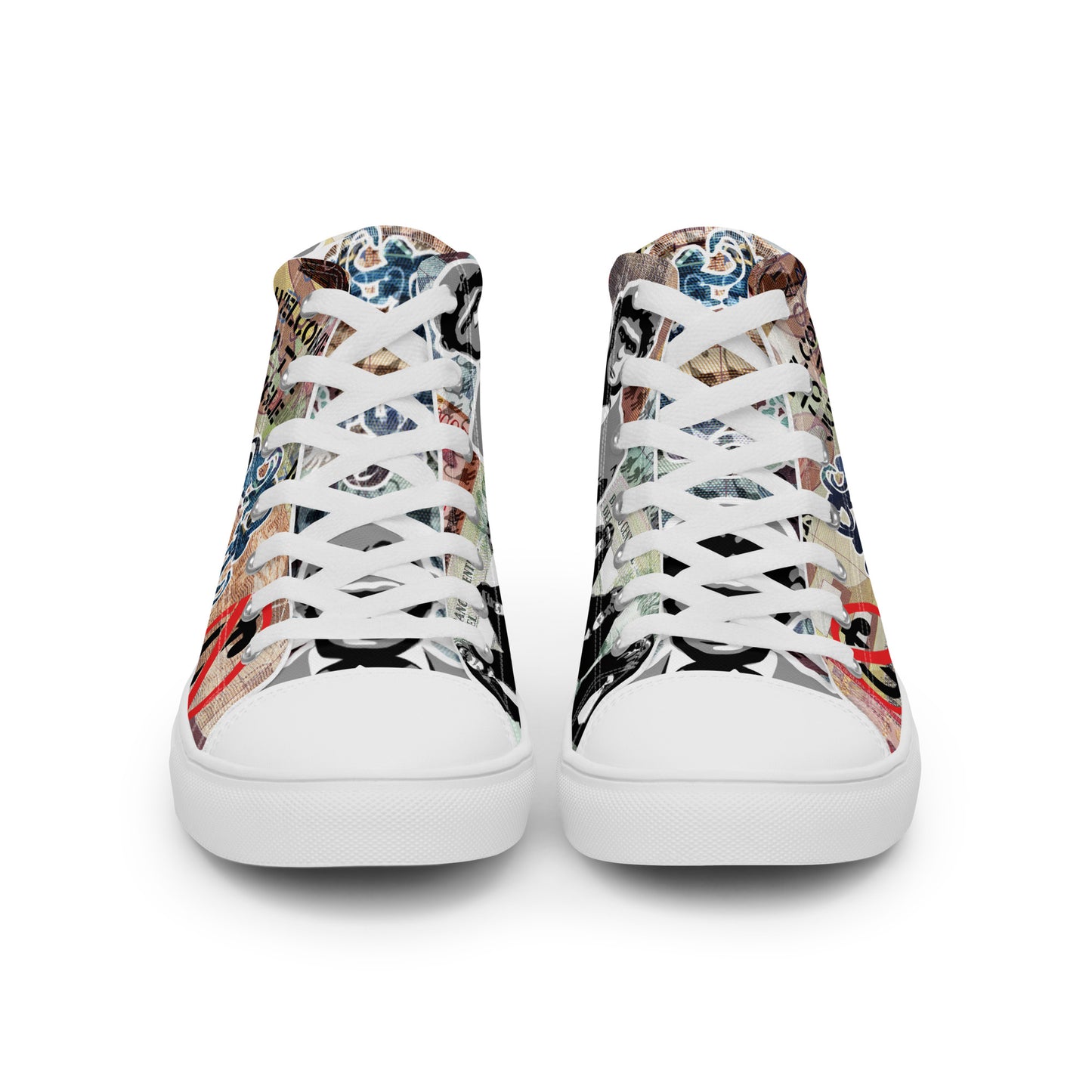 Monkey Business, Urban Abstract, Original Art, Women’s High Top Canvas Shoes