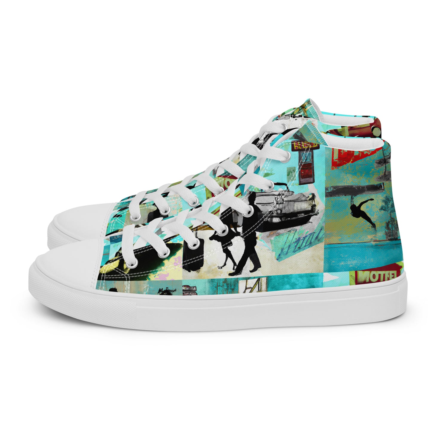 Route 66, Original Art, Retro, Women’s High Top Canvas Shoes