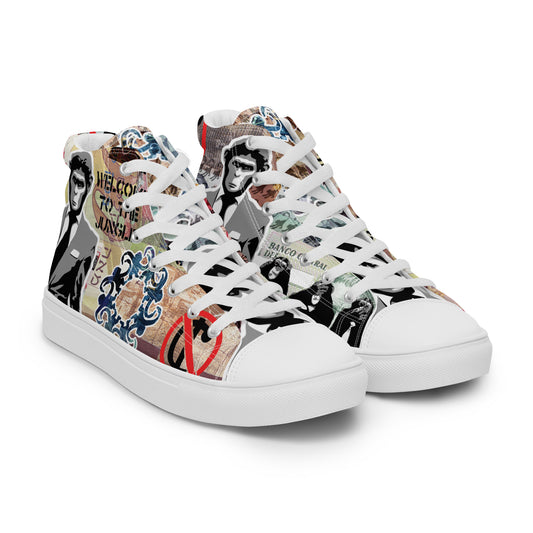 Monkey Business, Urban Abstract, Original Art, Women’s High Top Canvas Shoes