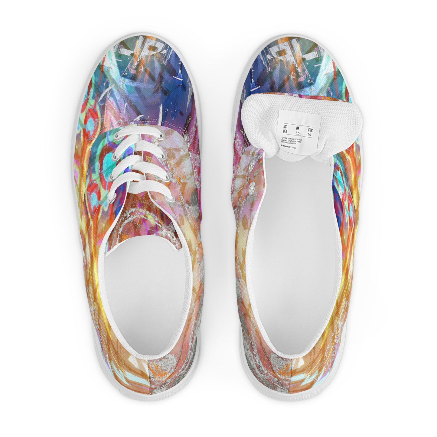 Abstract, Original Art, Women’s Lace-Up Canvas Shoes