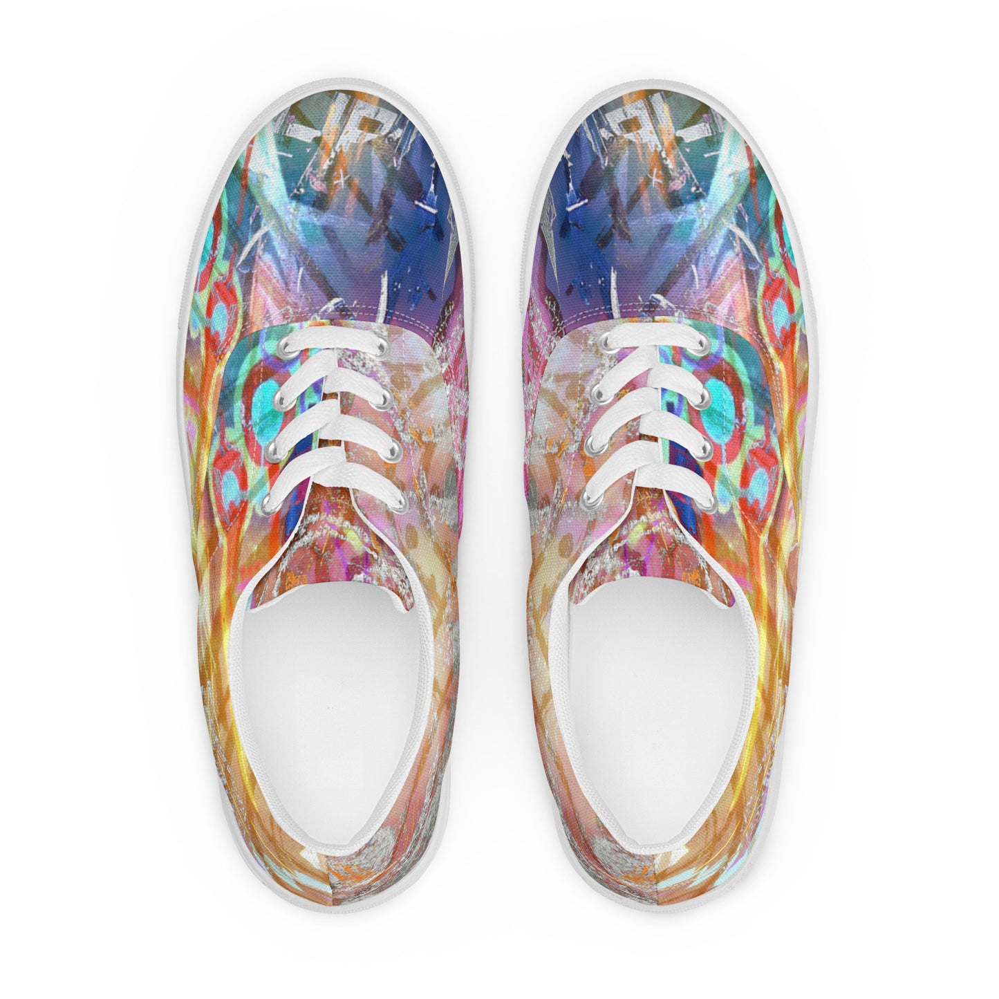 Abstract, Original Art, Women’s Lace-Up Canvas Shoes