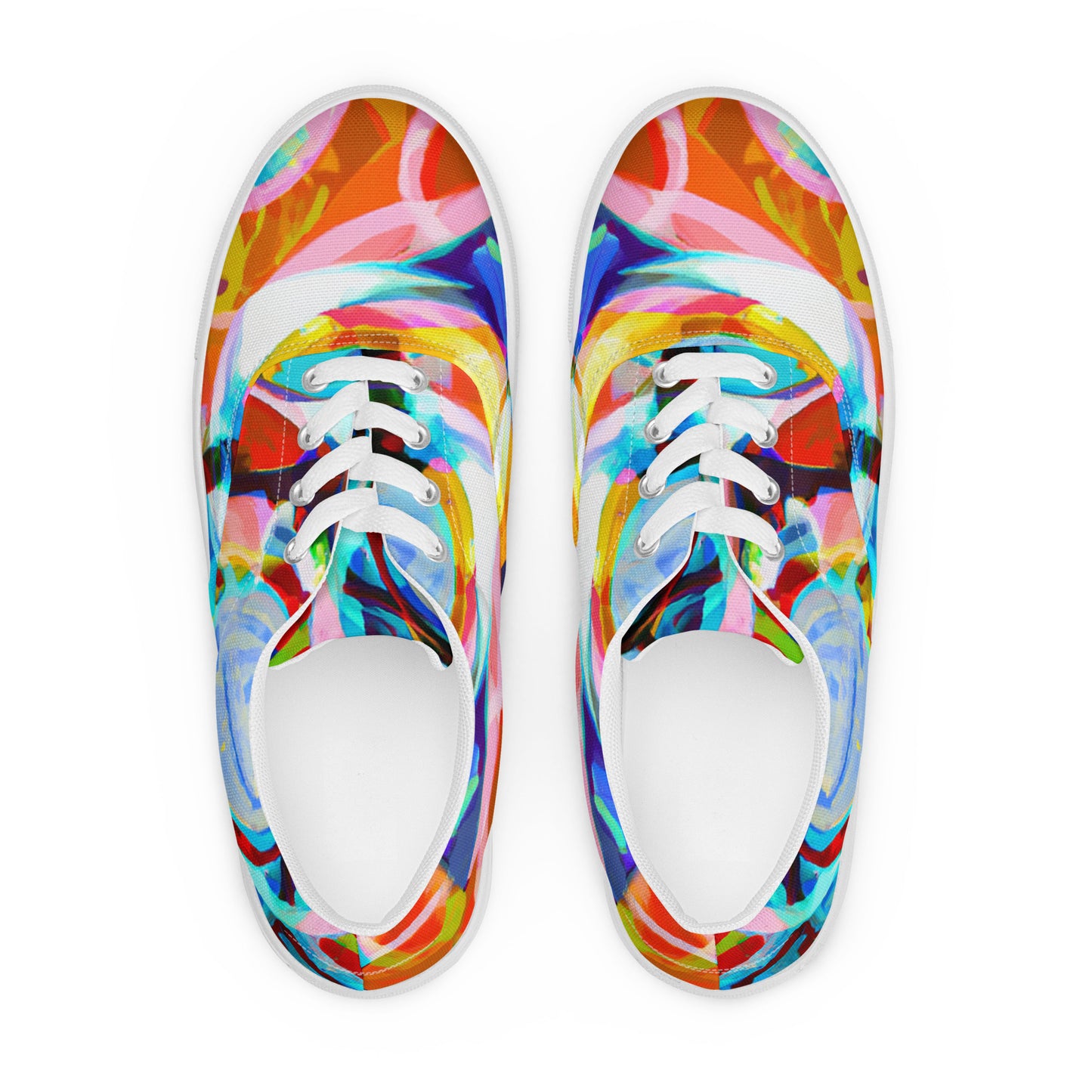 Abstract, Original Art, Women’s Lace-Up Canvas Shoes