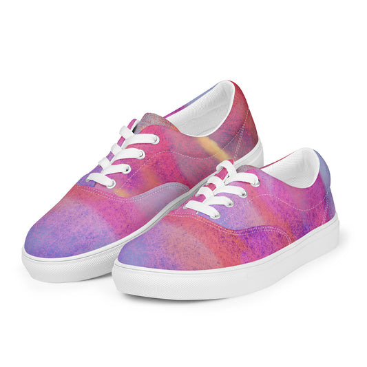 Abstract, Original Art, Women’s Lace-Up Canvas Shoes