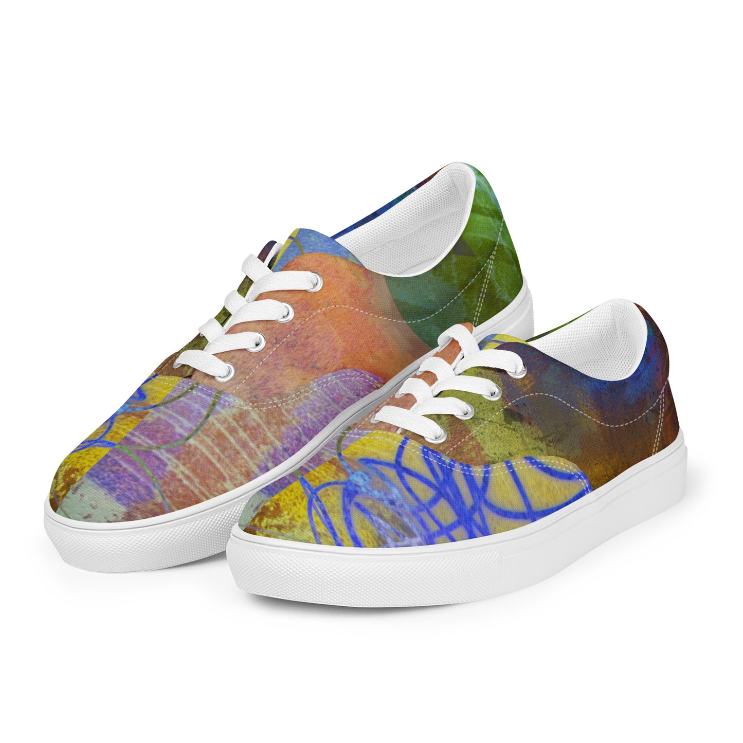 Dreamcatchers, Original Art, Women’s Lace-Up Canvas Shoes