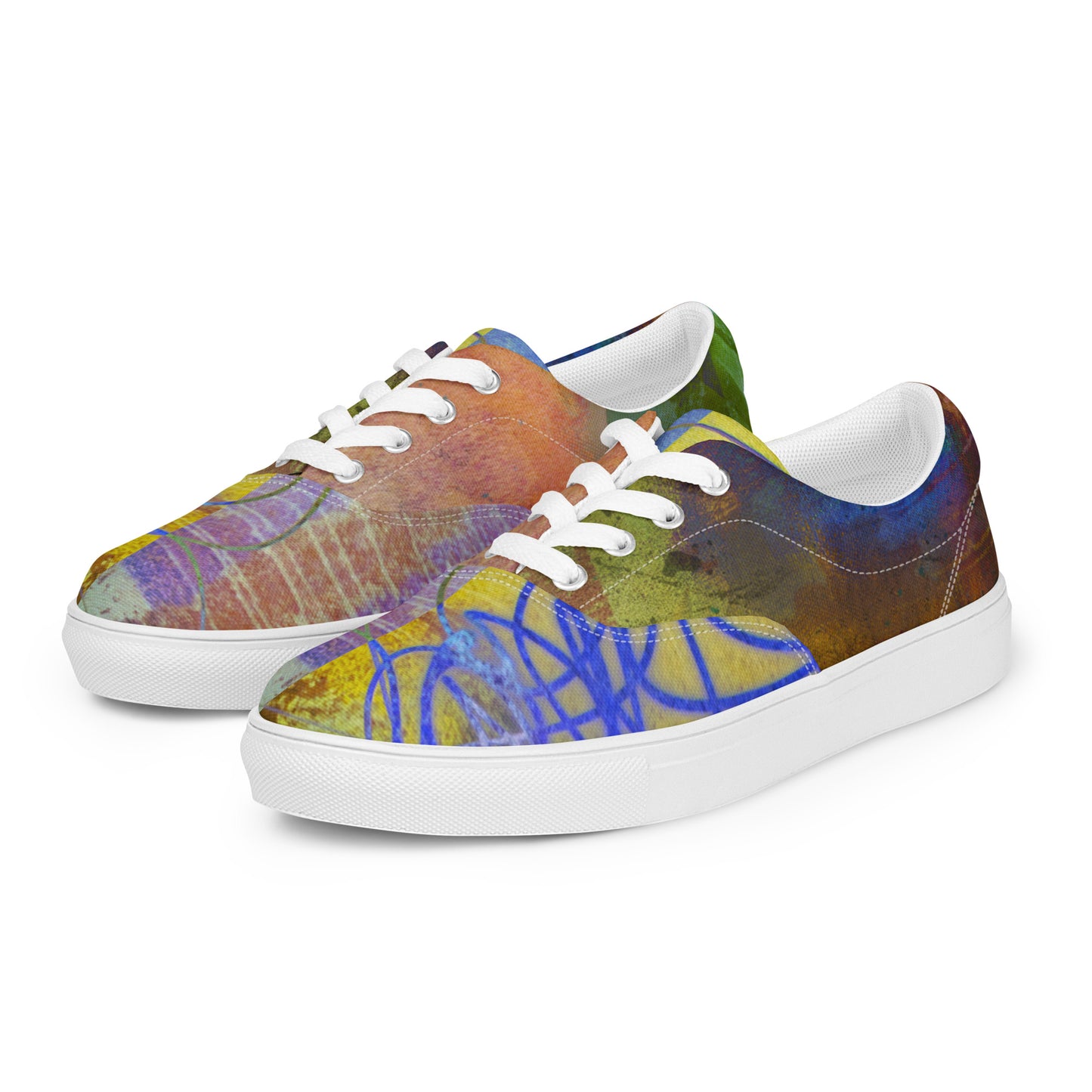 Dreamcatchers, Original Art, Women’s Lace-Up Canvas Shoes