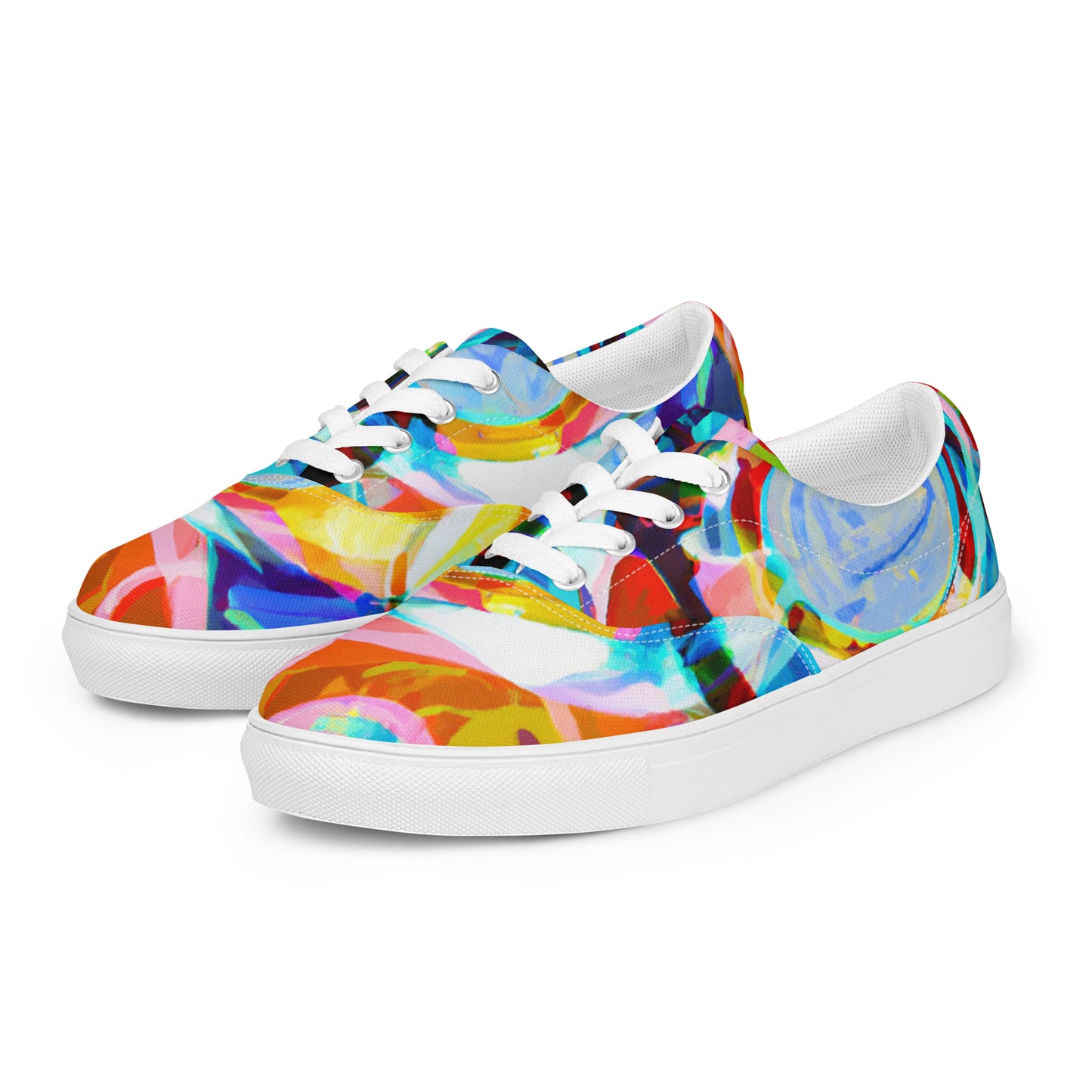 Abstract, Original Art, Women’s Lace-Up Canvas Shoes