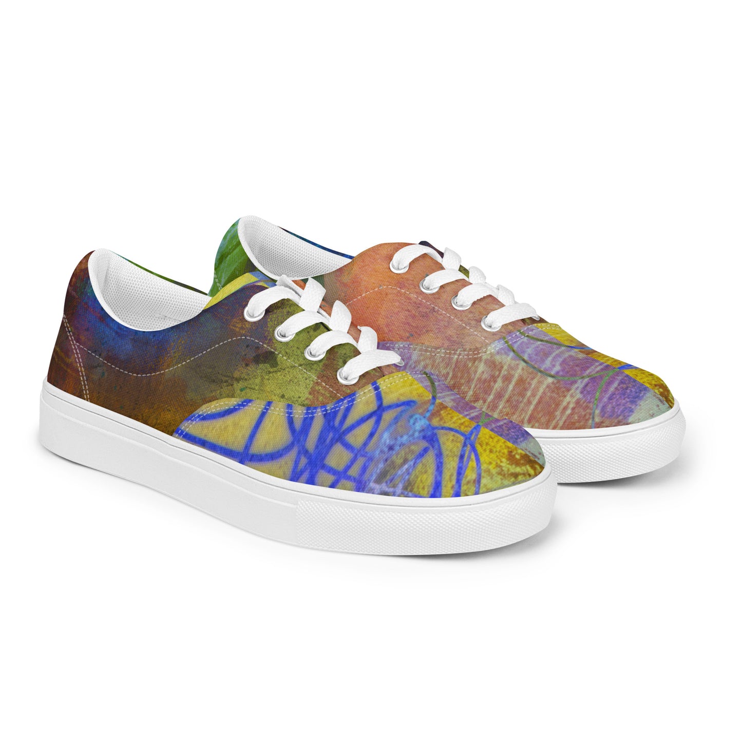 Dreamcatchers, Original Art, Women’s Lace-Up Canvas Shoes