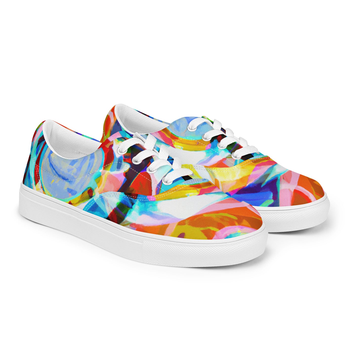 Abstract, Original Art, Women’s Lace-Up Canvas Shoes